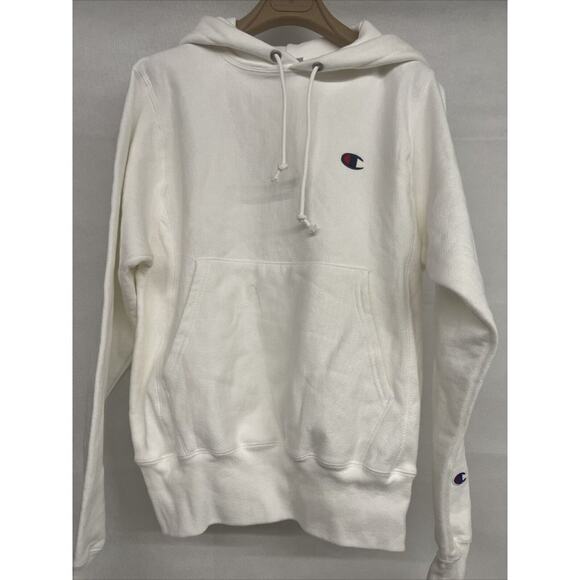 Champion Other - NEW xs as is WHITE CHAMPION REVERSE WEAVE HOODIE Sleeve LOGO thick fabric